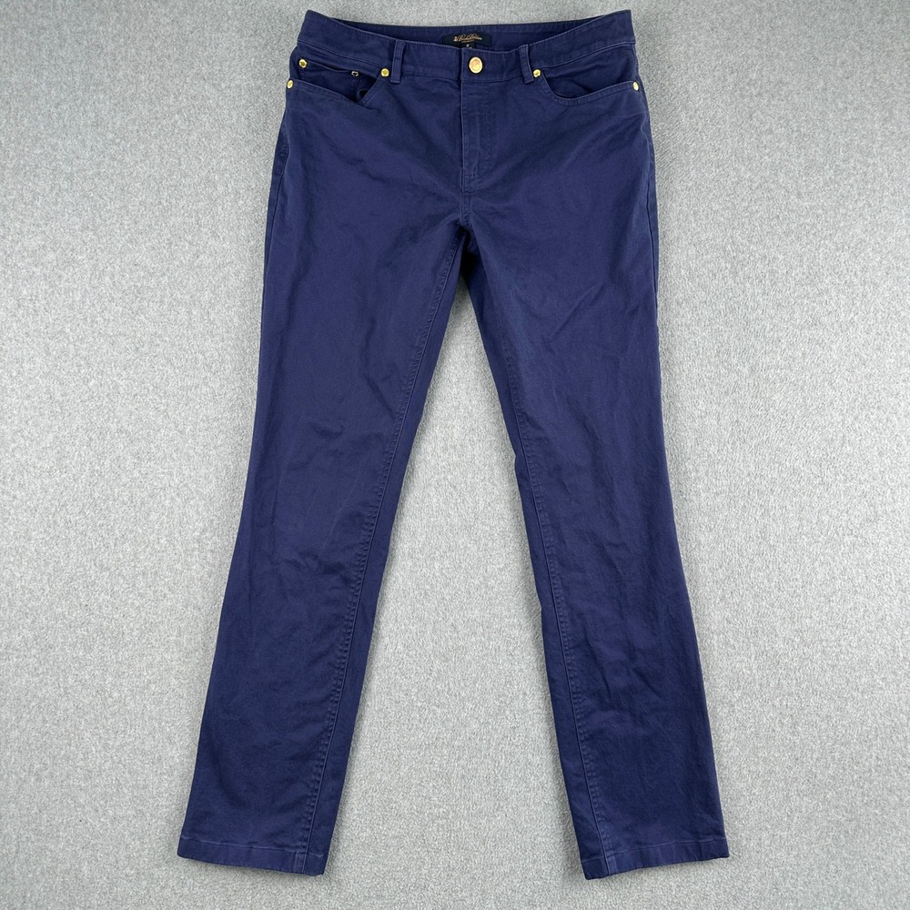 Brooks Brothers Pants Womens 8 Blue Natalie Fit Chino Stretch Cotton Trousers